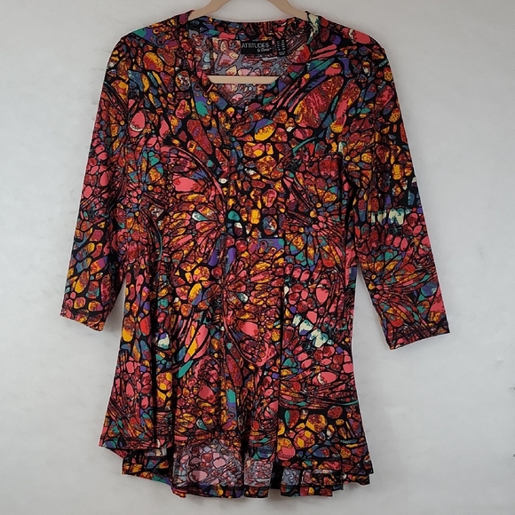 Attitudes By Renee Multicolor Women's Top Size S - Picture 1 of 7